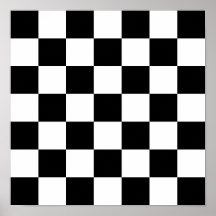 Black & White Chequered Pattern Poster