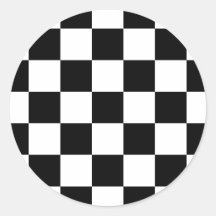 Black & White Chequered Pattern Sticker