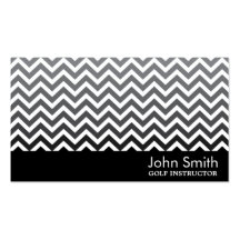 Black & White Chevron Golf Business Card