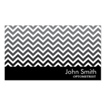 Black & White Chevron Optometrist Business Card