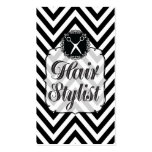 Black & White Chevron Scissors Hair Stylist business cards