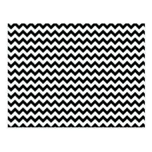 Black White Chevrons Postcard
