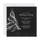 Black White Christmas Holiday Party Invitation