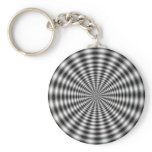 Black & White Circle Striped Optical Illusion keychains