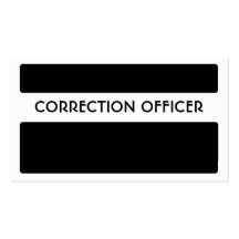 Black white correction officer business cards