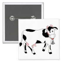 Black & White Cow Buttons