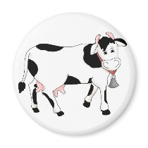 Black & White Cow Refrigerator Magnet