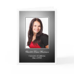 Black white custom photo graduation announcement greeting cards