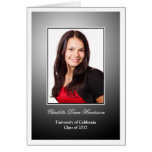 Black white custom photo graduation announcement greeting cards