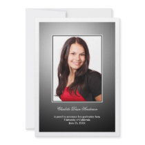 Black white custom photo graduation announcement