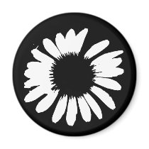 Black & White Daisy Fridge Magnet