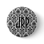 Black & White Damask Pinback Button