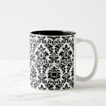Black & White Damask Coffee Mug