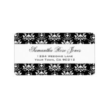 Black & White Damask Elegant Custom Address Custom Address Labels