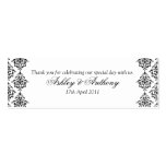 Black White Damask Floral Wedding Favour Tags