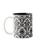 Black & White Damask Coffee Mug