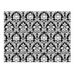 Black & White Damask Post Card