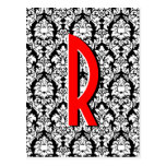 Black & White Damask Postcards
