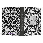 Black & White Damask Scroll Family Album Binder