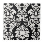 Black/White Damask Tile