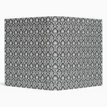 Black & White Damask Vinyl Binders