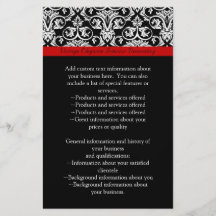 Black/White Damask w/ Ravishing Red Accent Personalized Flyer