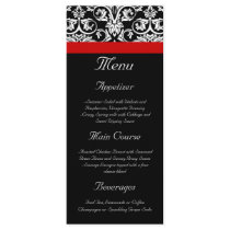 Black/White Damask w/ Ravishing Red Accent Rack Card