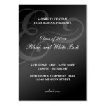 Black white dance formal prom bid admission ticket business card template