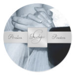 Black & White Dance Monogram Wedding Sticker
