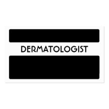 Black white dermatologist business cards