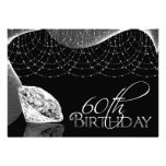 Black & White Diamond 60th Birthday Invitations