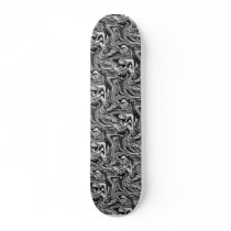 Black & White Digital Swirls Custom Skate Board