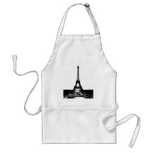 Black & White Eiffel Tower Apron