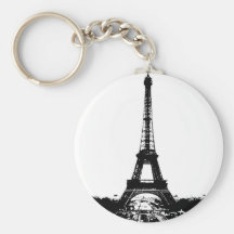 Black & White Eiffel Tower Keychain