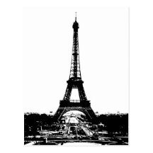 Black & White Eiffel Tower Post Cards