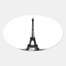 Black & White Eiffel Tower Sticker