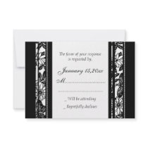 Black & White Elegant Wedding RSVP Cards Custom Invite