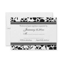 Black & White Elegant Wedding RSVP Cards Custom Invites
