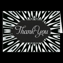 Black & White Energy Burst Thank You Custom Card cards
