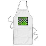 Black & White Filed Of Green Hearts Apron