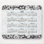 Black & White Floral 2012 Mouse Pad Calendar