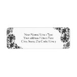Black & White Floral Damask Address Labels