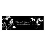 Black White Floral Swirls business card bookmark 2
