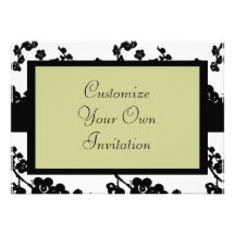 Black & White Floral, Tan Custom Announcement