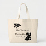 Black & White Floral Wedding Day Survival Kit Bag