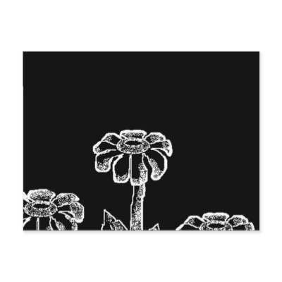 Black & White Flower Sketch Post Cards by Christianphotogirl