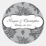 Black & White French Lace Wedding Sticker