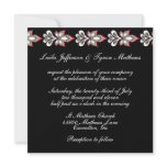 Black/White/Fushia Floral Wedding Invitations