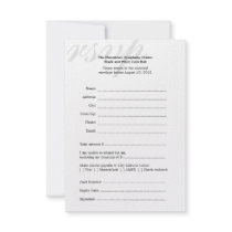 Black & white gala ball corporate RSVP response Invites