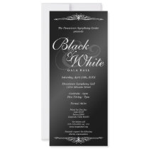 Black & white gala ball dance corporate tea length custom announcement